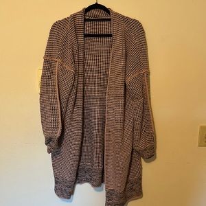 Pink and Black Oversize Cardigan